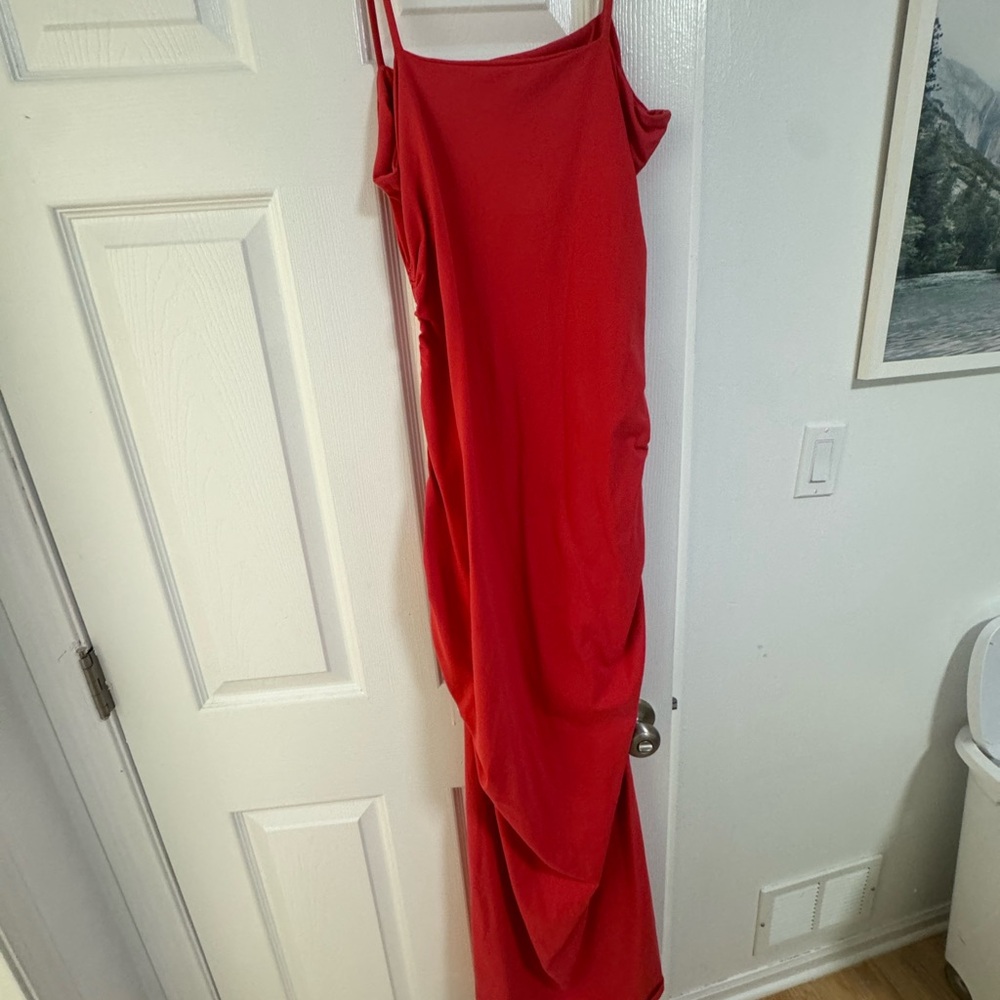 Susana Monaco Ruched Slit Pink Dress